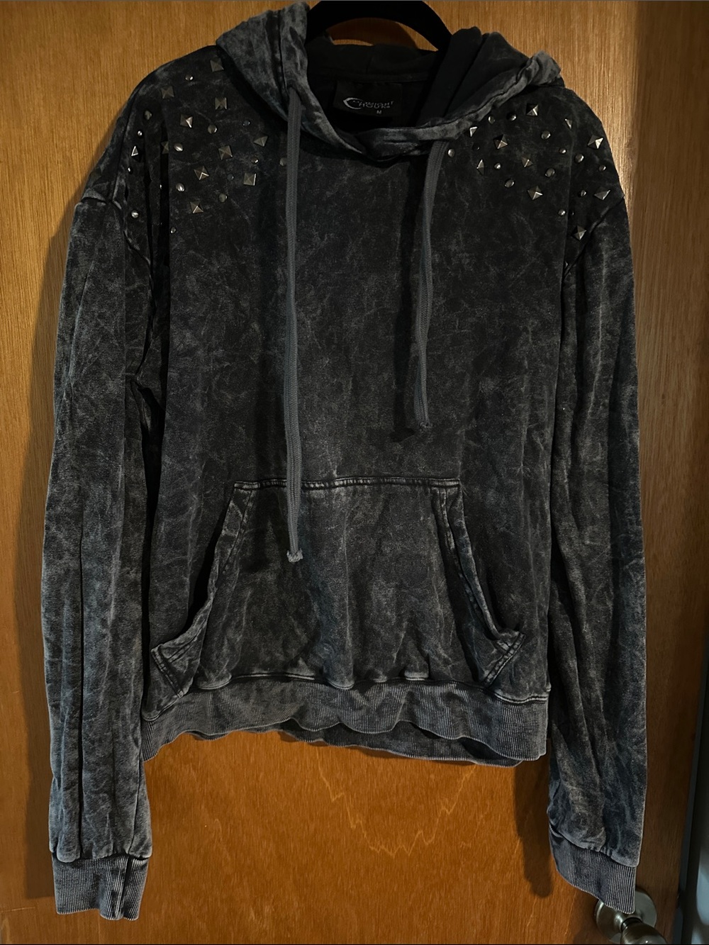 Midnight Hour Mineral Washed Studded Hoodie